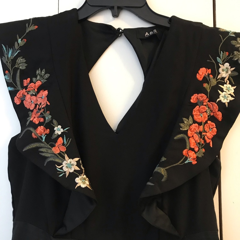 ABS Collection black cutout floral dress